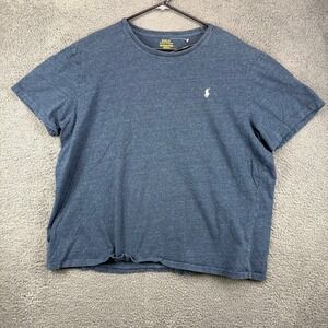 Polo Ralph Lauren Men's Blue Heathered Cotton T-Shirt Size XXL‎
